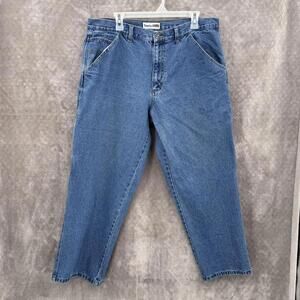 Timberland PRO Series Jeans Mens 38x29 Blue Relaxed Straight Carpenter Denim